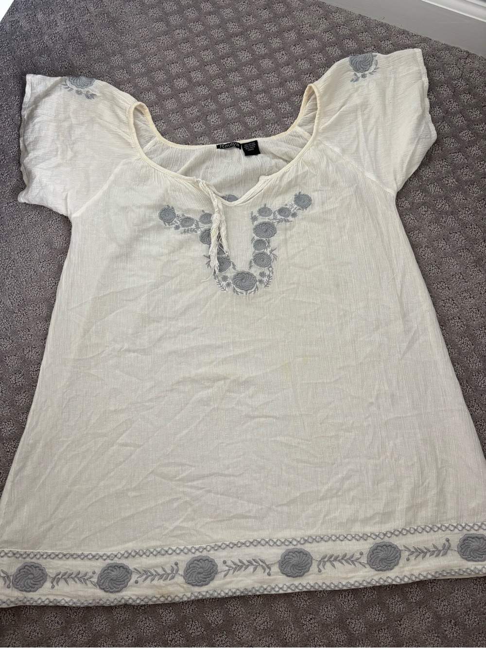 White Floral Dress/ Swim Cover-Up